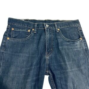 Levis 527 Slim Bootcut Blue Jeans Mens 34 x 31 Faded Whiskering Western Cowboy